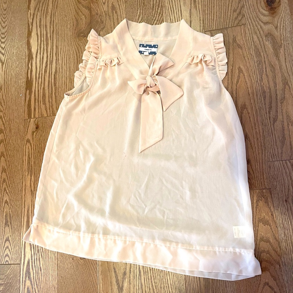 Comme Tol Pink Bow Blouse